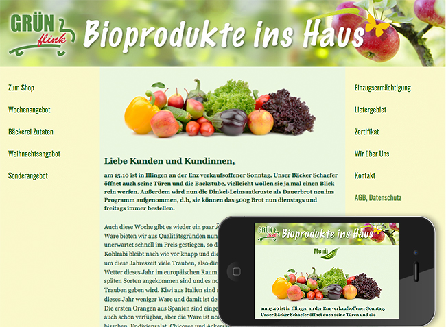 Grünflink: Bioprodukte ins Haus